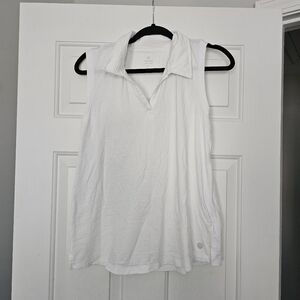 T By Talbots White Sleeveless Tank Top Size L